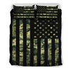 Army Dreen Camouflage American USA Flag Bedding Set