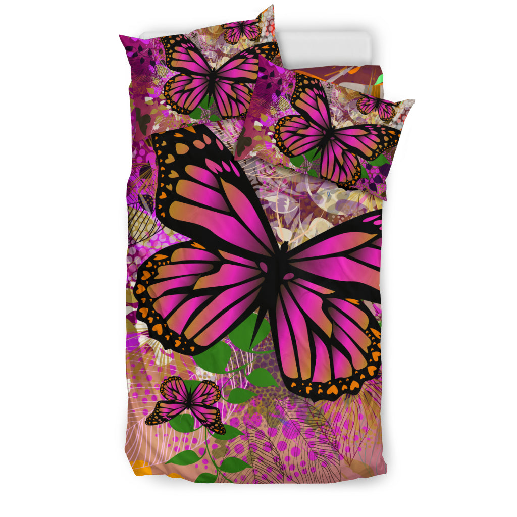 Pink Butterflies Bedding Set