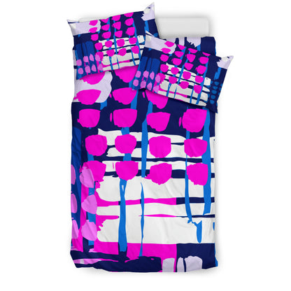 Pink & Purple Abstract Art Bedding Set