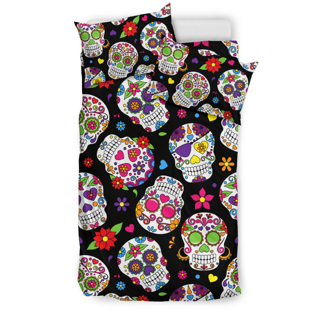 Colorful Sugar Skulls Bedding Set