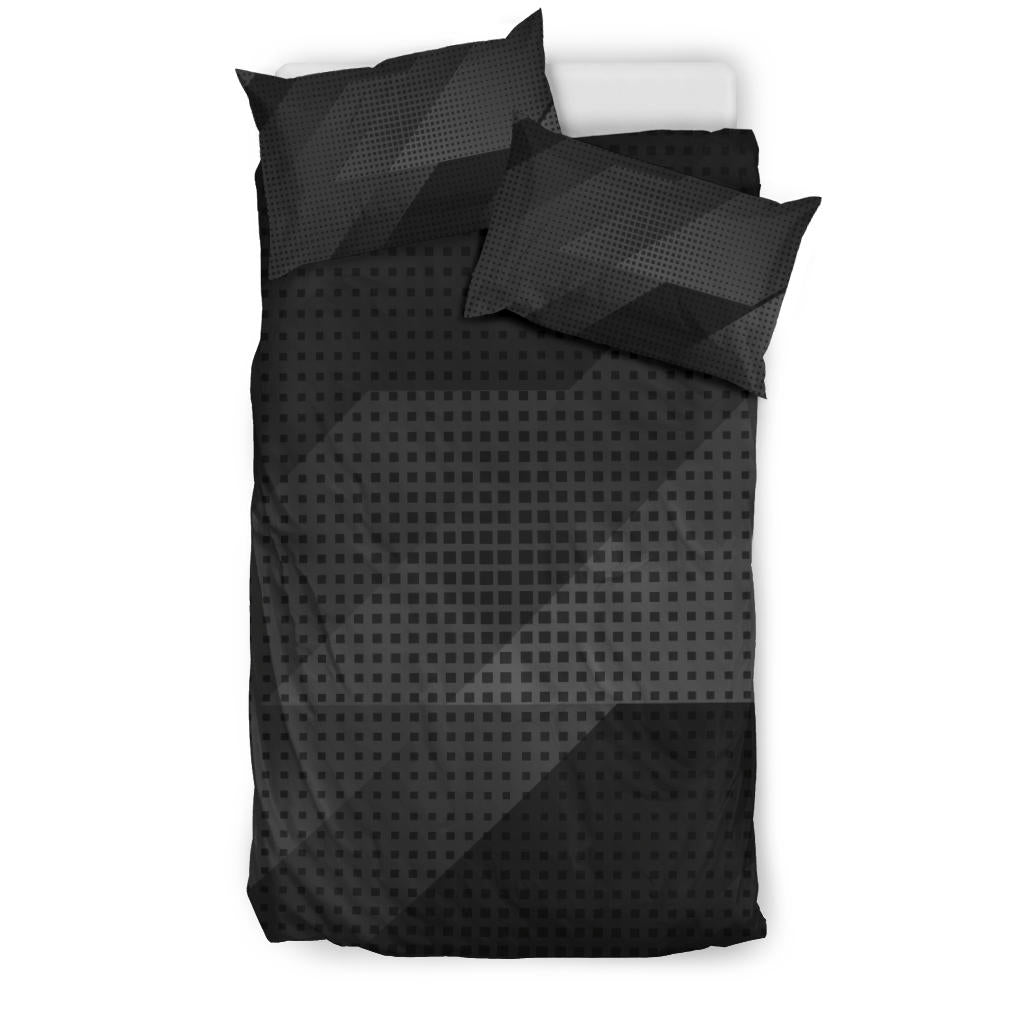 Dark Grey & Black Abstract Bedding Set