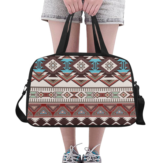 Brown Boho Chic Aztec Fitness Bag Fitness