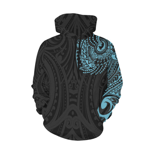 Blue Chest Maori Tribal Polynesian Hoodie