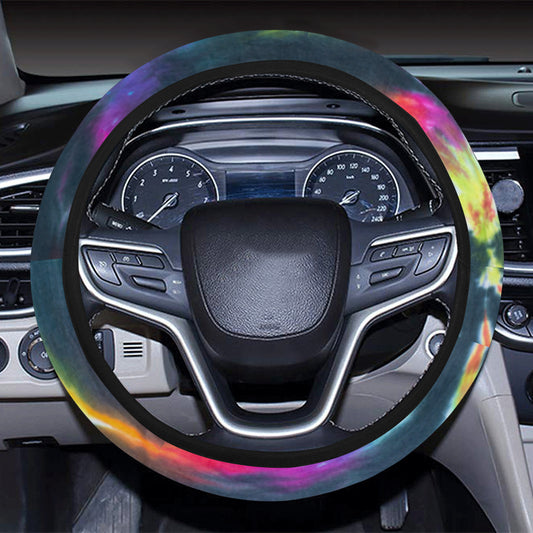 Colorful Neon Tie Dye Steering Wheel Cover