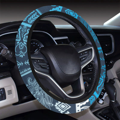 Blue Boho Chic Bohemian Steering Wheel Cover