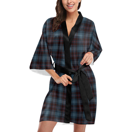 Blue Plaid Kimono Robe