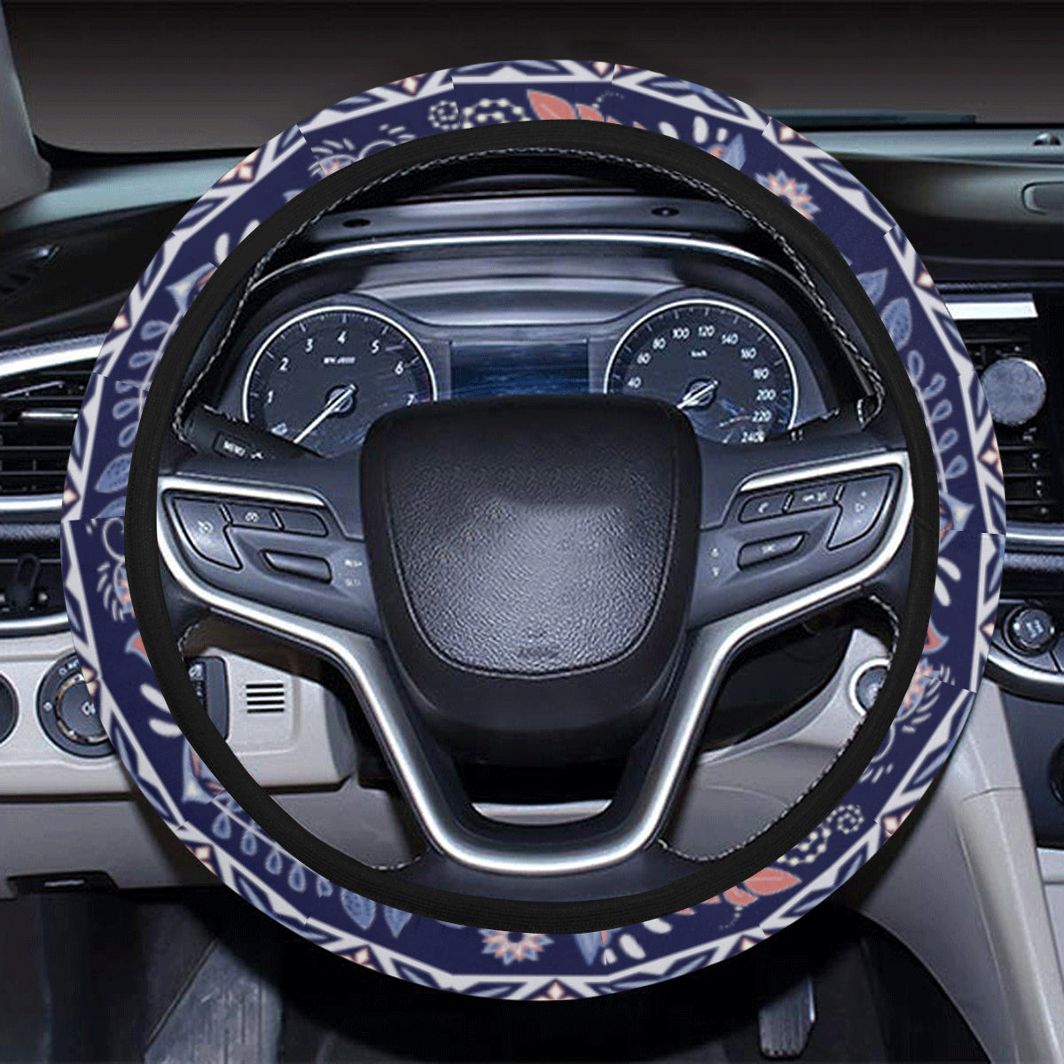 Blue Elegant Decor Steering Wheel Cover