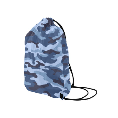 Blue Camouflage Drawstring Bag