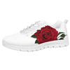 Custom Red Rose Sneakers White Running Shoes