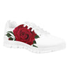 Custom Red Rose Sneakers White Running Shoes