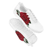 Custom Red Rose Sneakers White Running Shoes