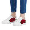 Custom Red Rose Sneakers White Running Shoes