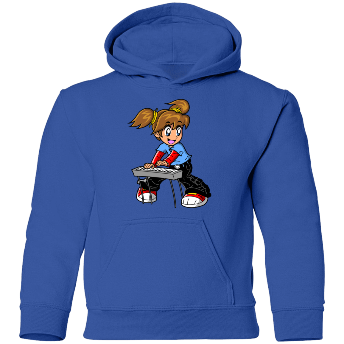 Keyboard Girl Cartoon Kids Hoodie