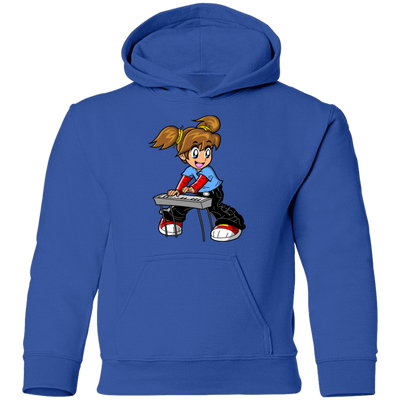 Keyboard Girl Cartoon Kids Hoodie