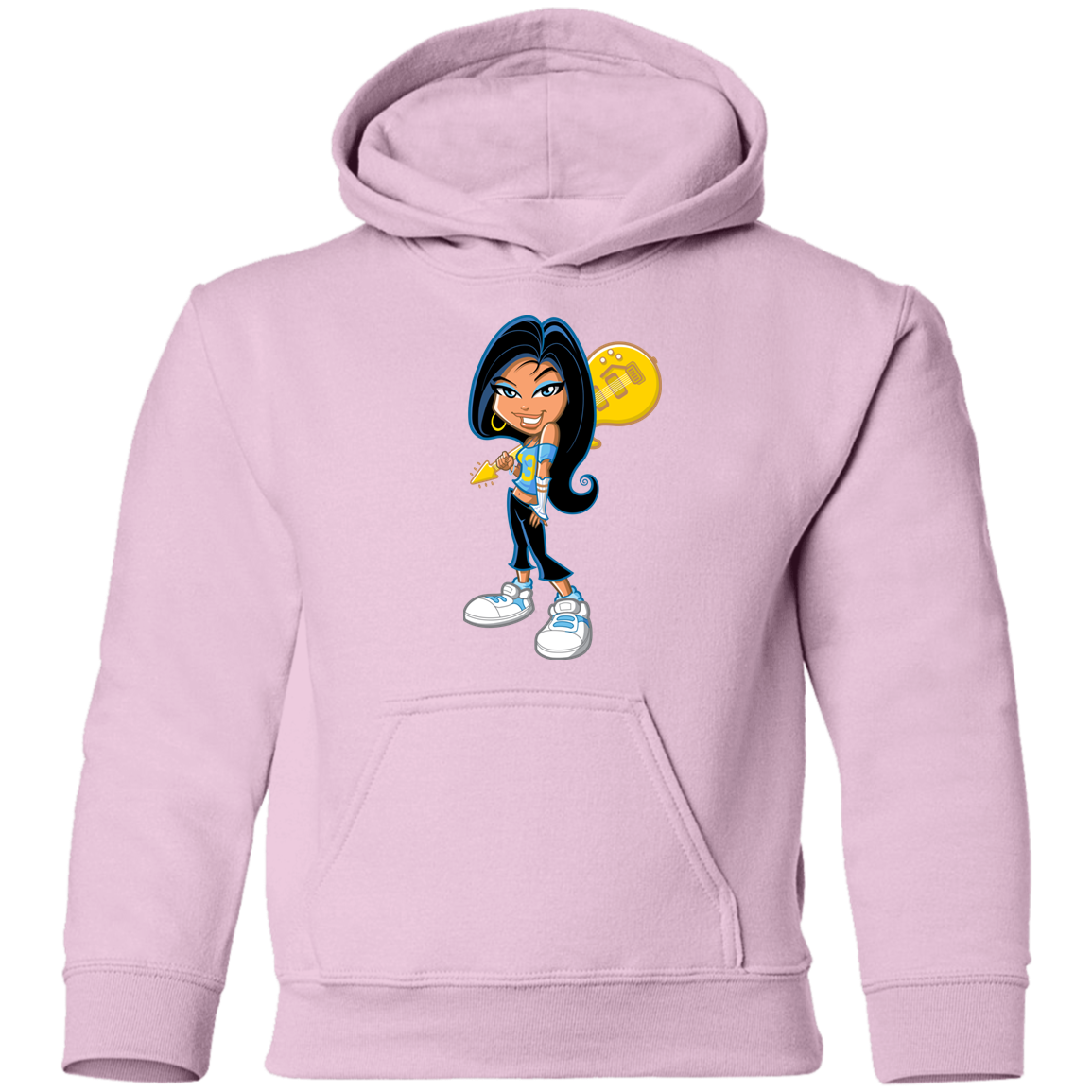 Guitar Girl Cartoon Kids Hoodie
