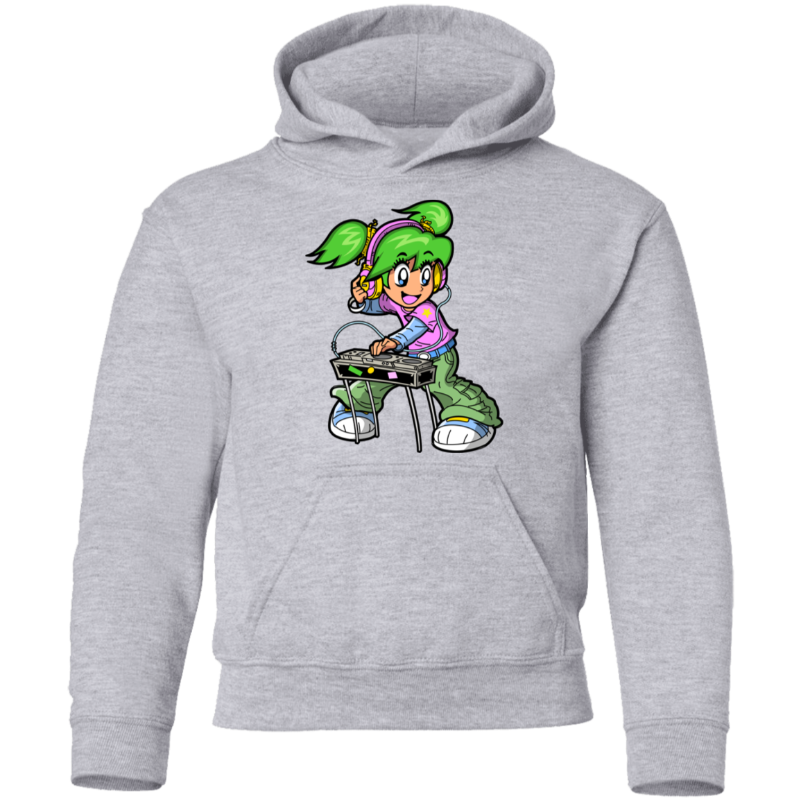 DJ Girl Cartoon Kids Hoodie