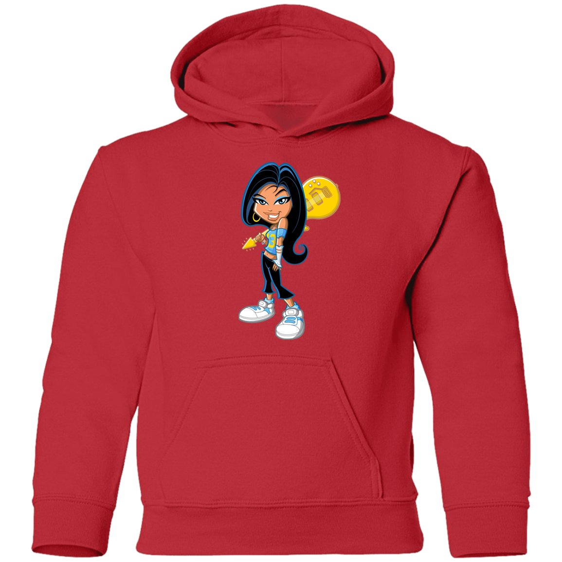 Guitar Girl Cartoon Kids Hoodie