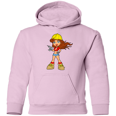 Construction Girl Cartoon Kids Hoodie