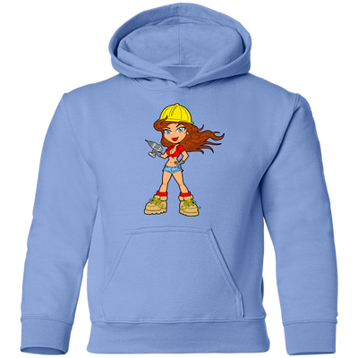 Construction Girl Cartoon Kids Hoodie