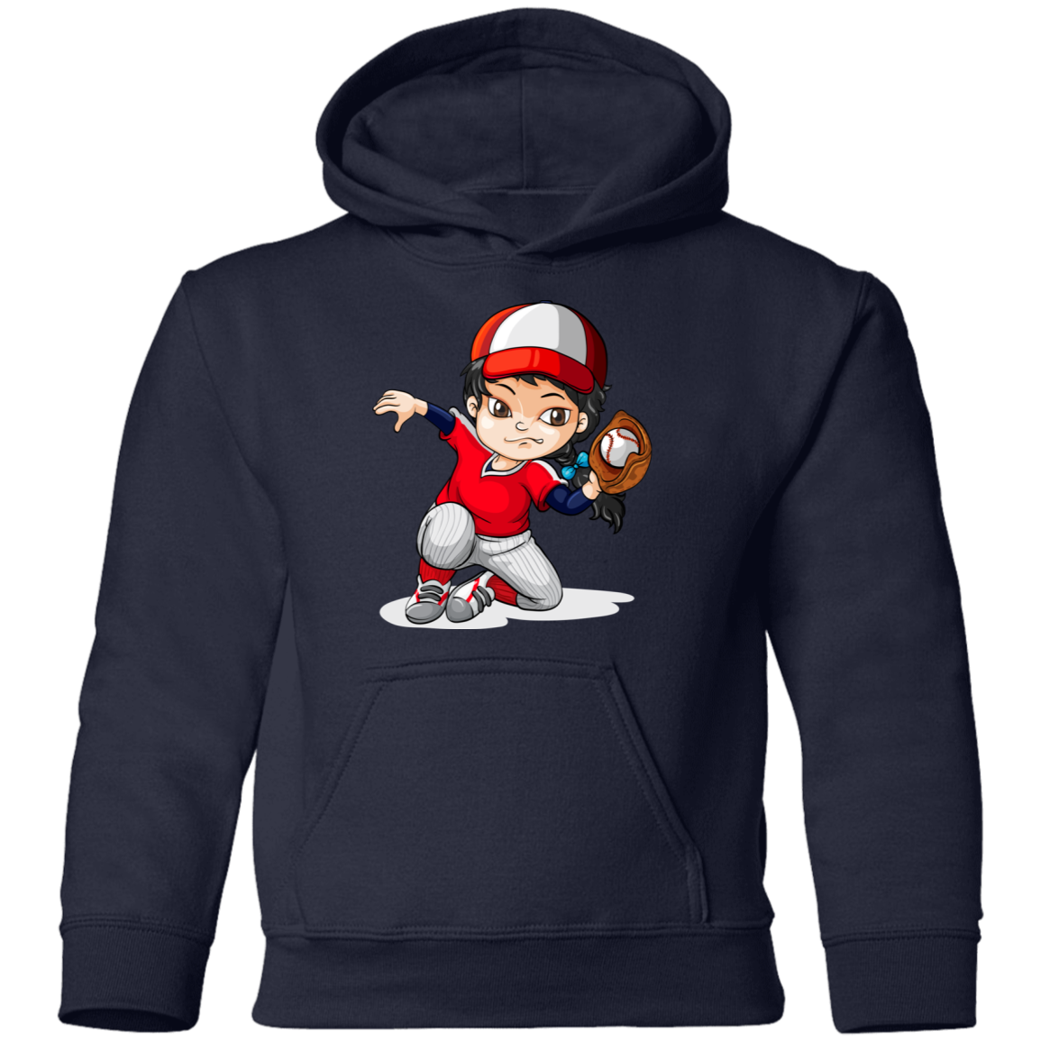 Baseball Cartoon Kids Hoodie