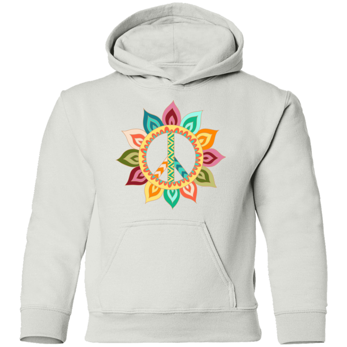 Floral Peace Sign Kids Hoodie