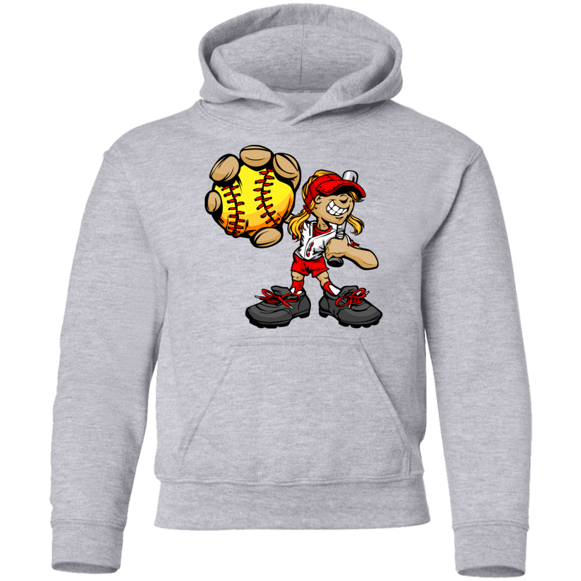 Softball Girl Kids Hoodie