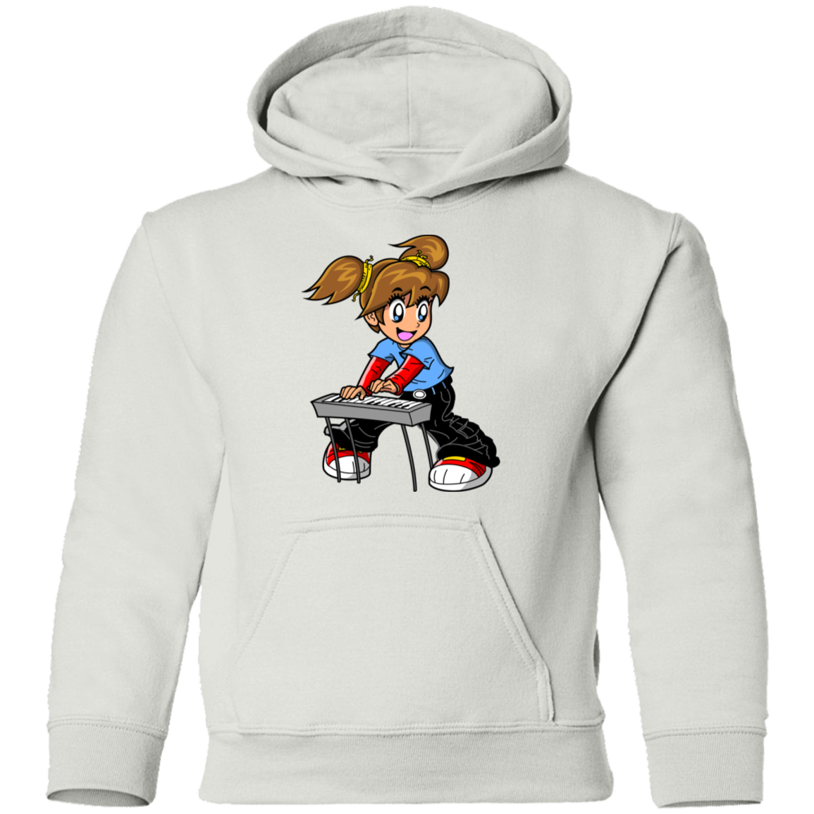 Keyboard Girl Cartoon Kids Hoodie