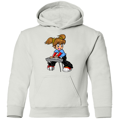 Keyboard Girl Cartoon Kids Hoodie