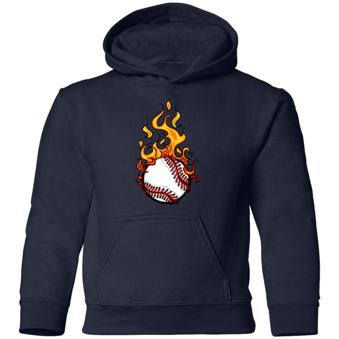 Fire Baseball Kids Hoodie