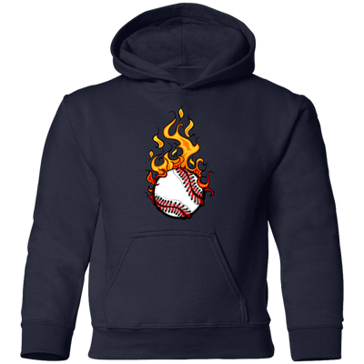 Fire Baseball Kids Hoodie