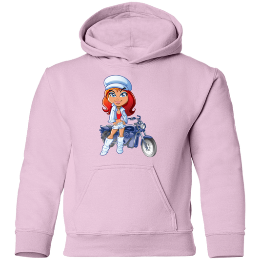 Motorcycle Girl Kids Hoodie