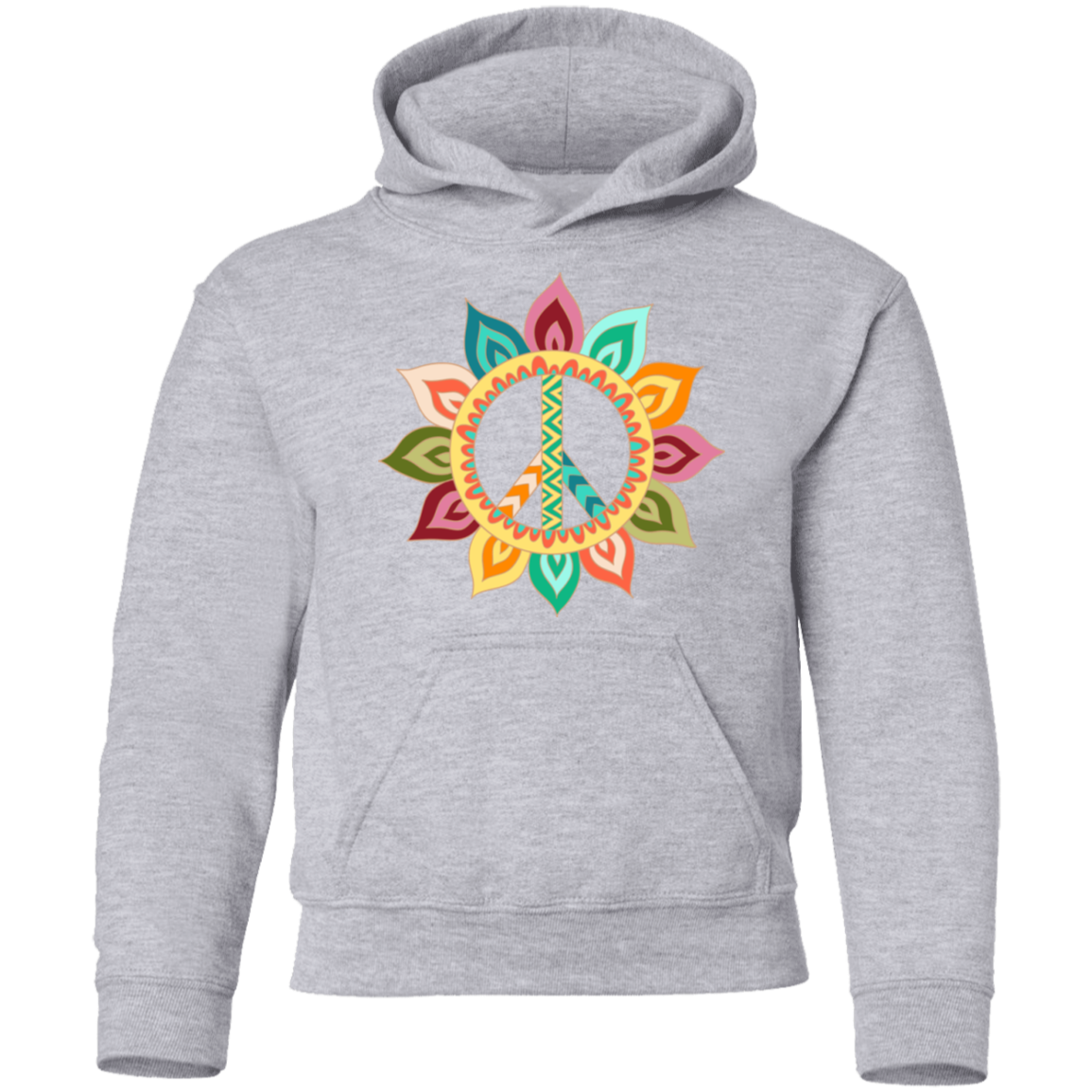 Floral Peace Sign Kids Hoodie
