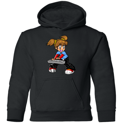 Keyboard Girl Cartoon Kids Hoodie