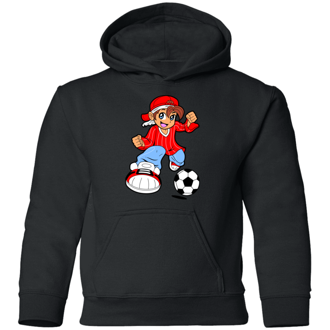 Soccer Boy Cartoon Kids Hoodie