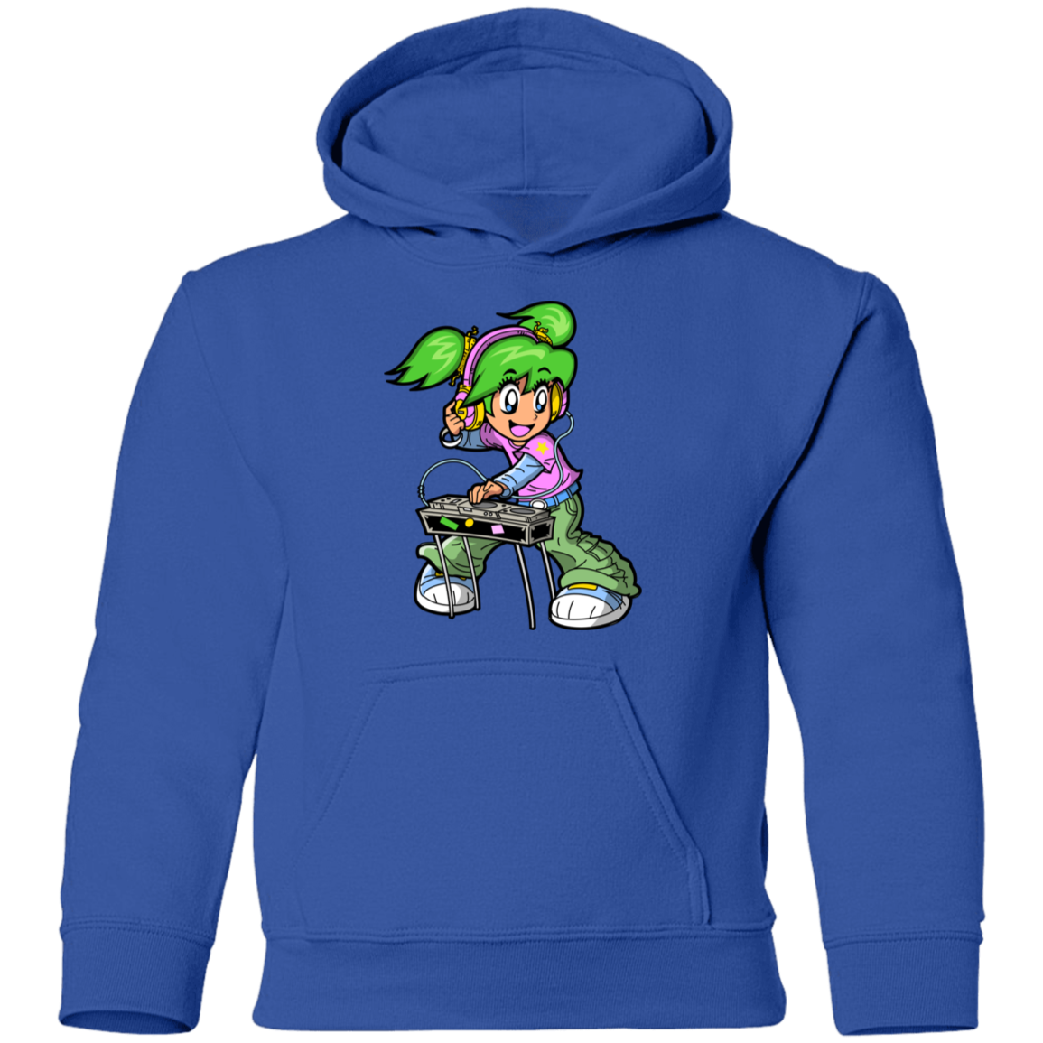 DJ Girl Cartoon Kids Hoodie