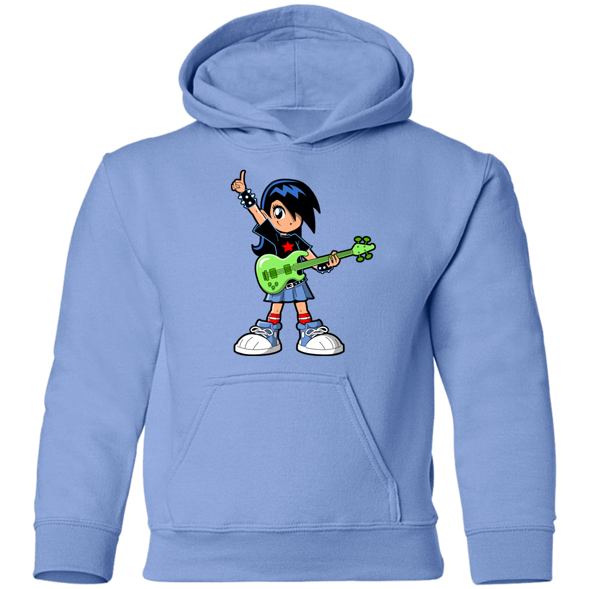 Guitar Girl Cartoon Kids Hoodie