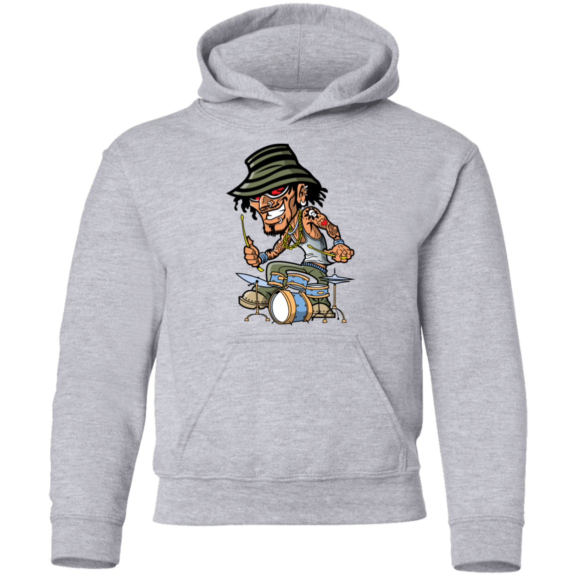 Drummer Cartoon Kids Hoodie
