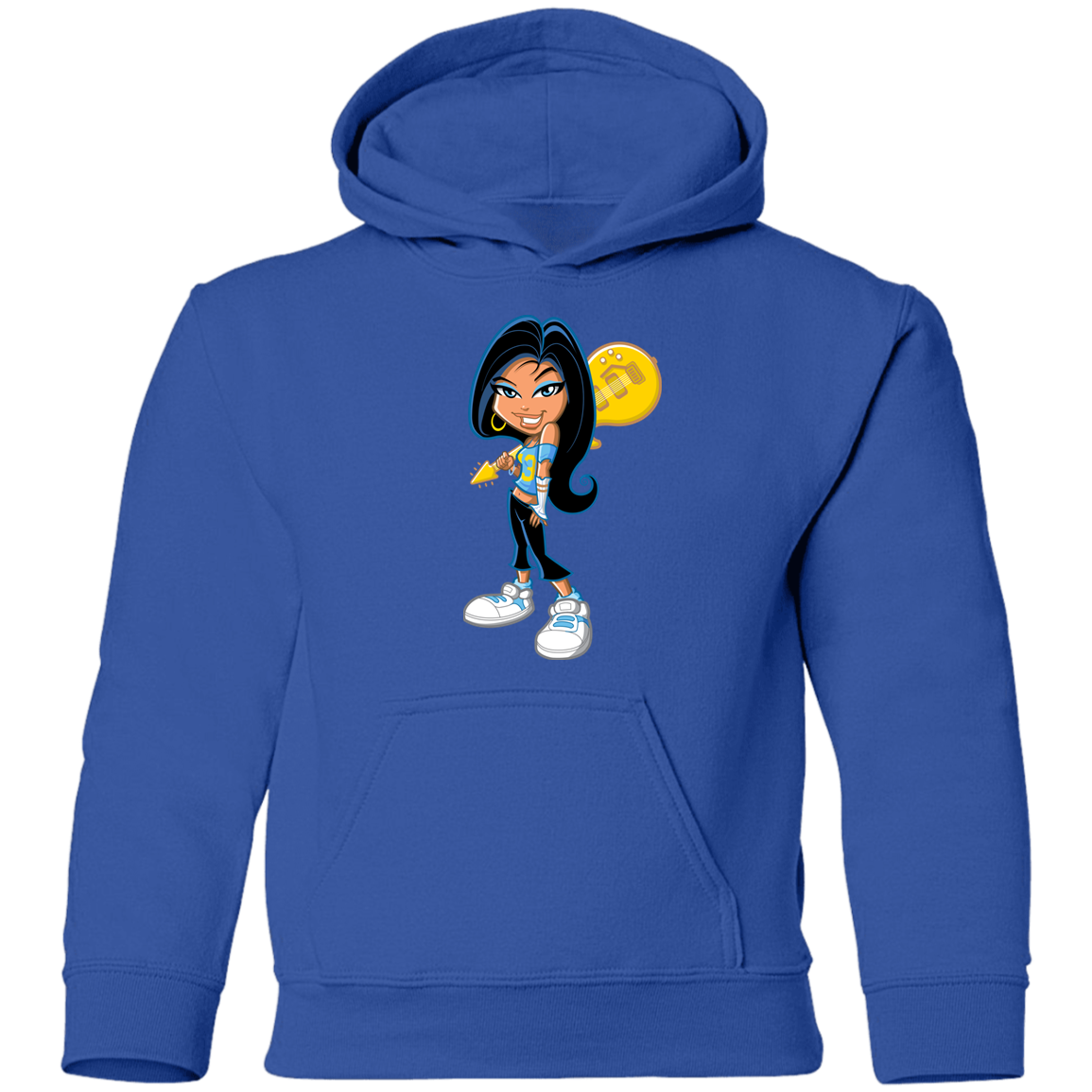 Guitar Girl Cartoon Kids Hoodie