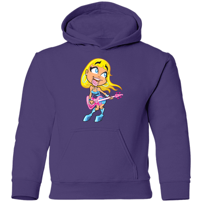 Guitar Girl Cartoon Kids Hoodie