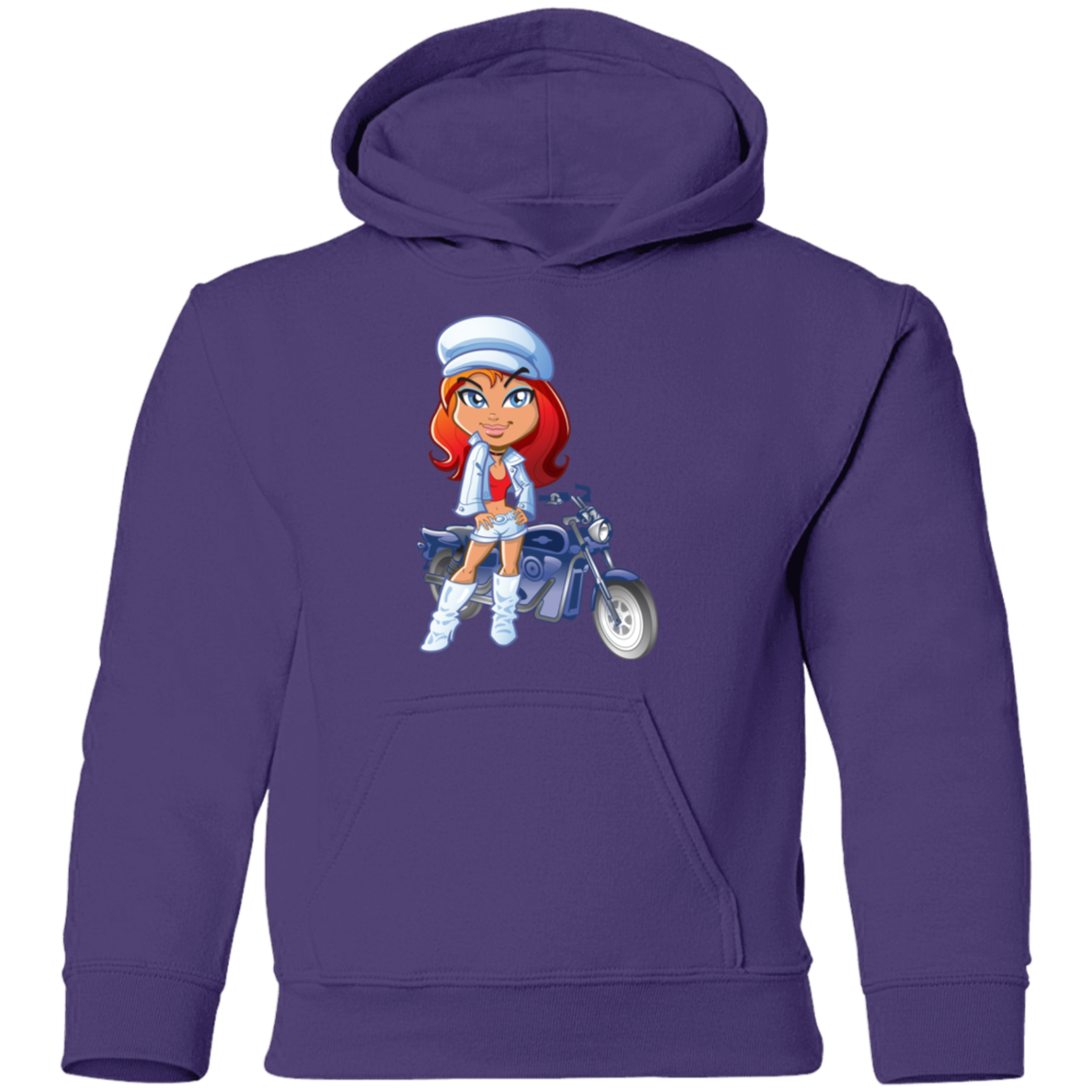 Motorcycle Girl Kids Hoodie