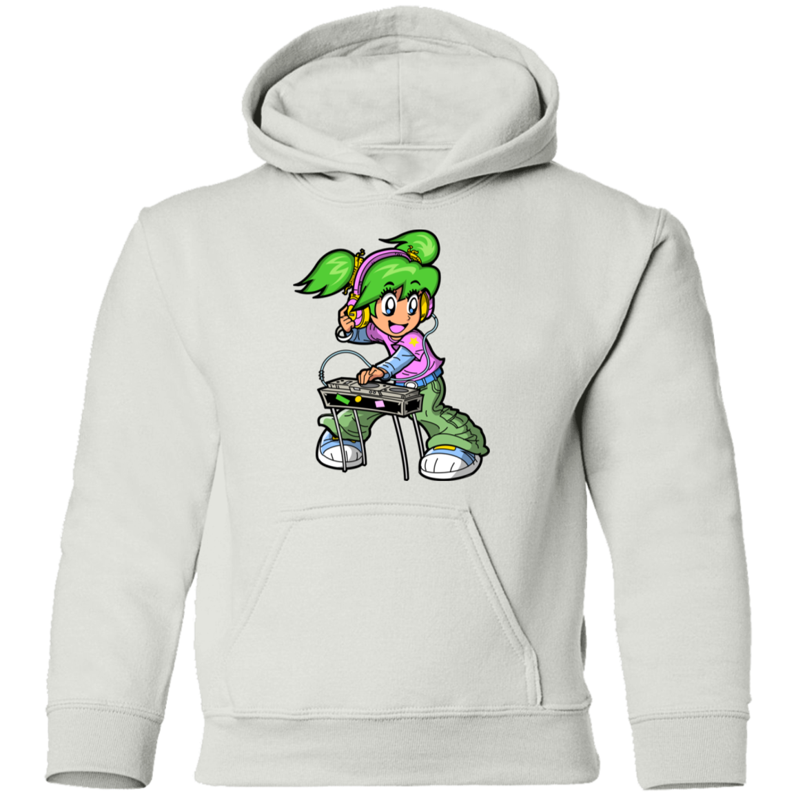 DJ Girl Cartoon Kids Hoodie