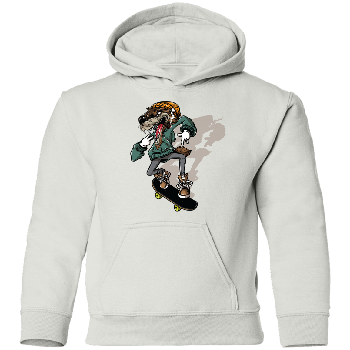 Skater Wolf Kids Hoodie