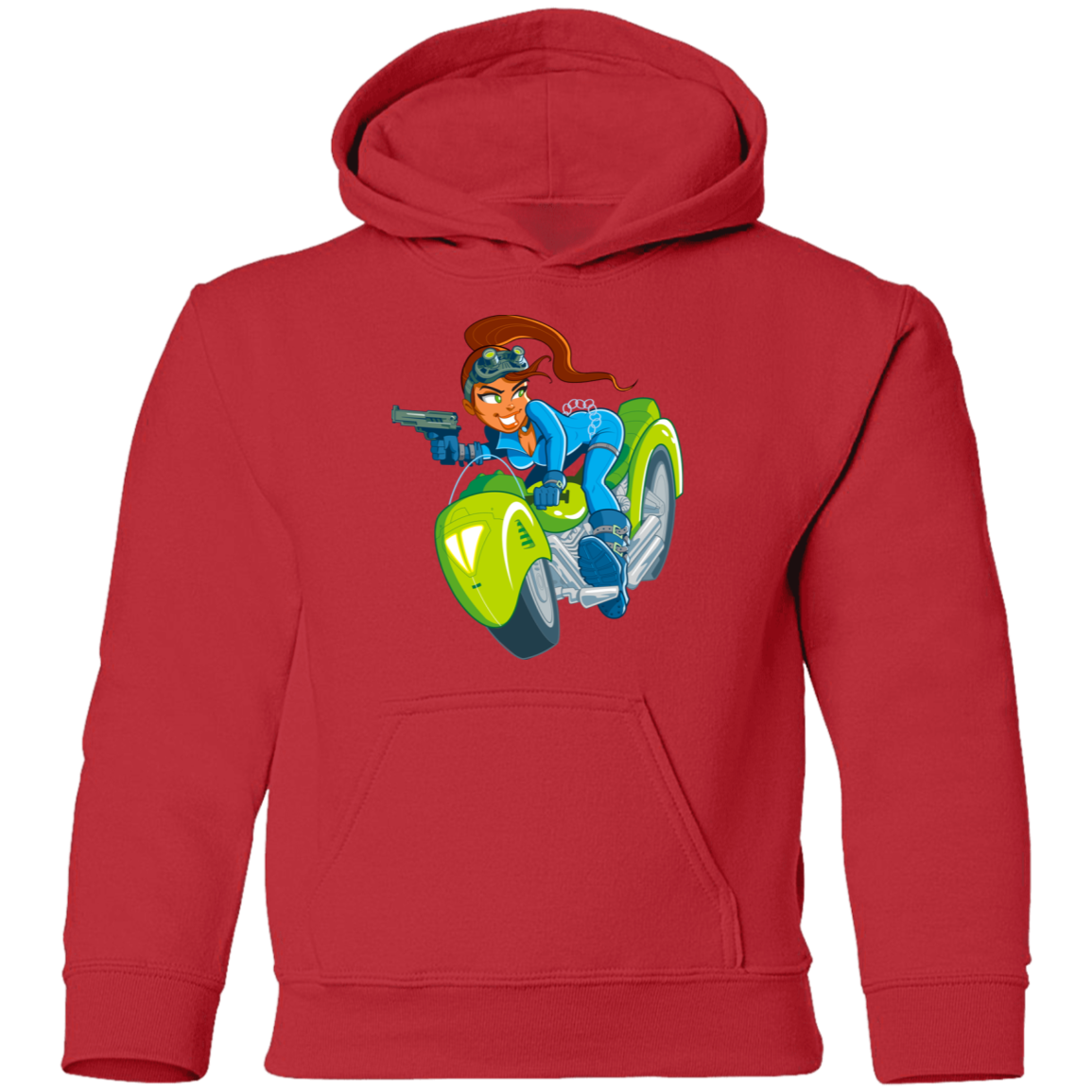 Motorcycle Girl Kids Hoodie