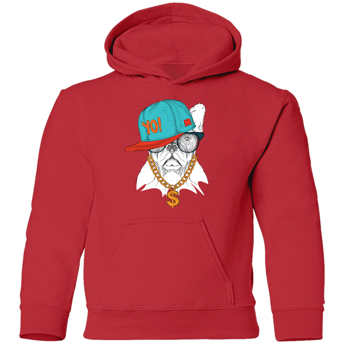Hip Hop French Bulldog Kids Hoodie