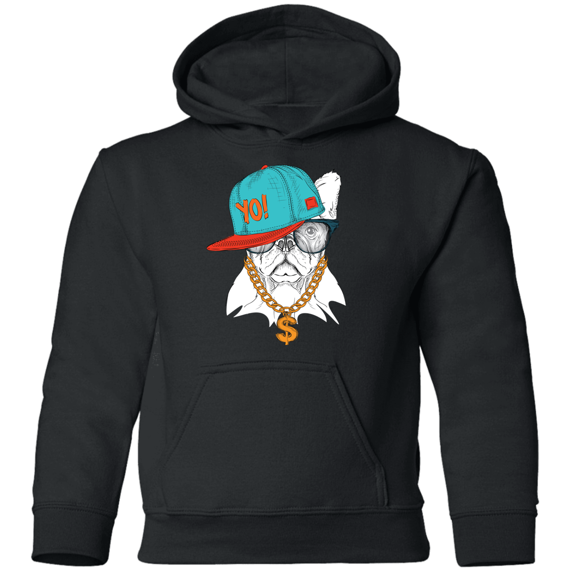 Hip Hop French Bulldog Kids Hoodie