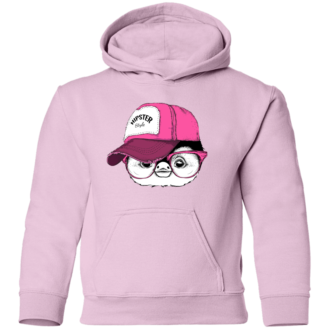 Hipster penguin Head Kids Hoodie