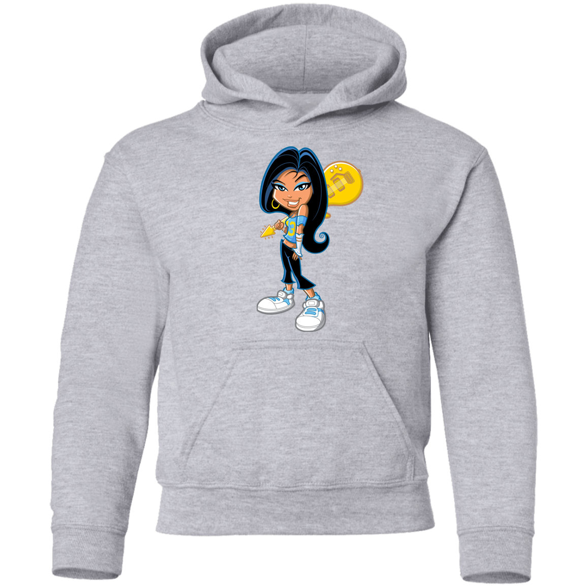 Guitar Girl Cartoon Kids Hoodie