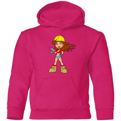 Construction Girl Cartoon Kids Hoodie