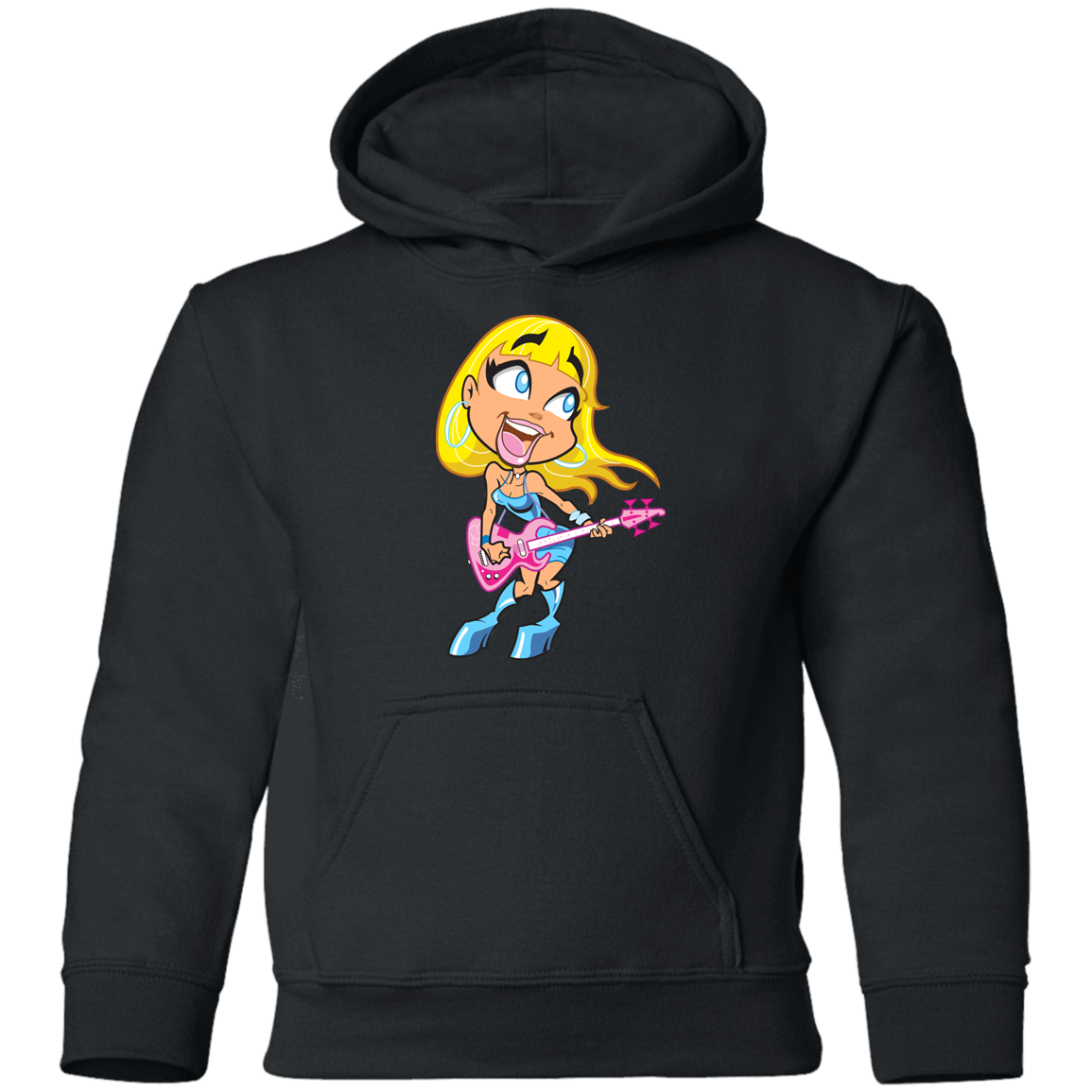 Guitar Girl Cartoon Kids Hoodie