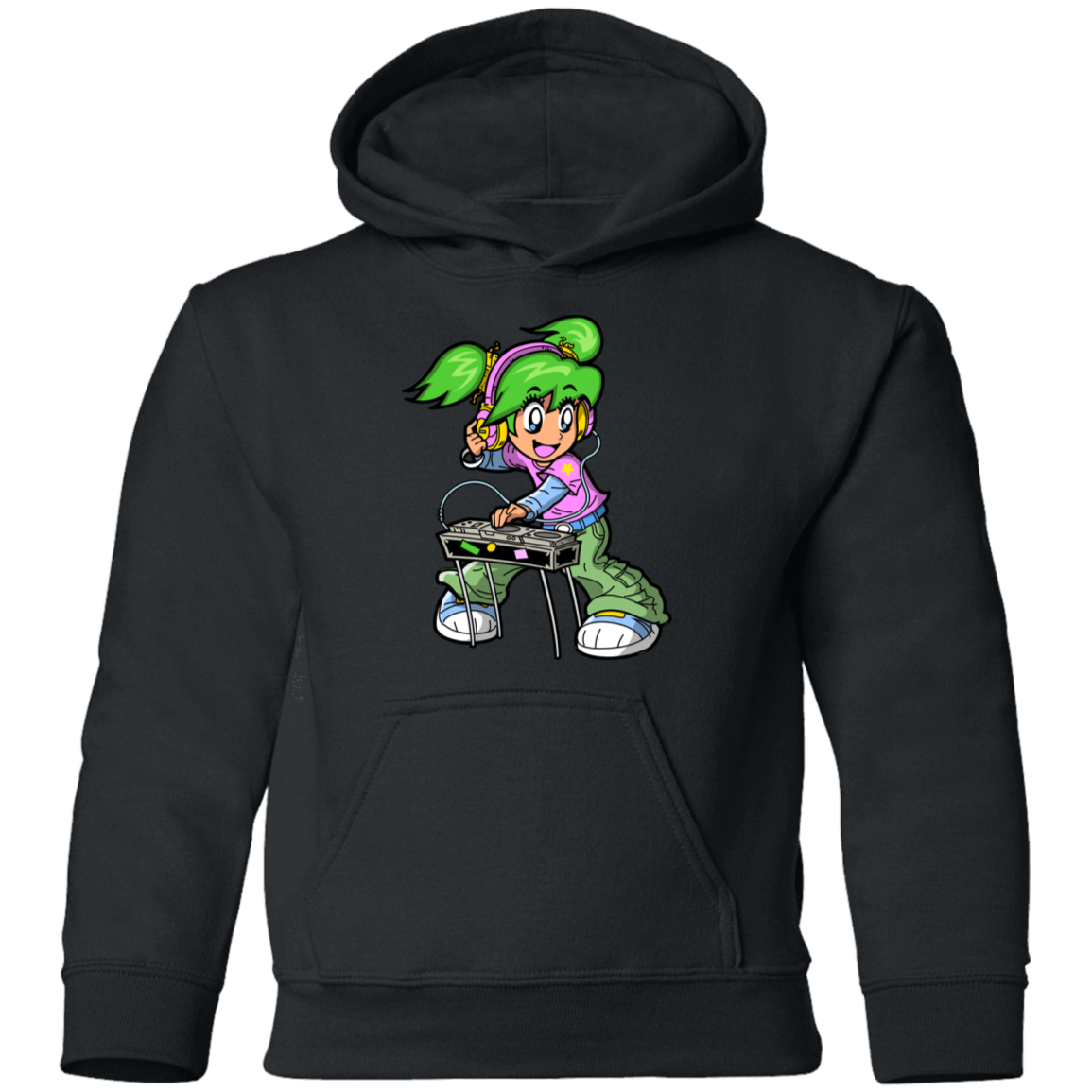 DJ Girl Cartoon Kids Hoodie